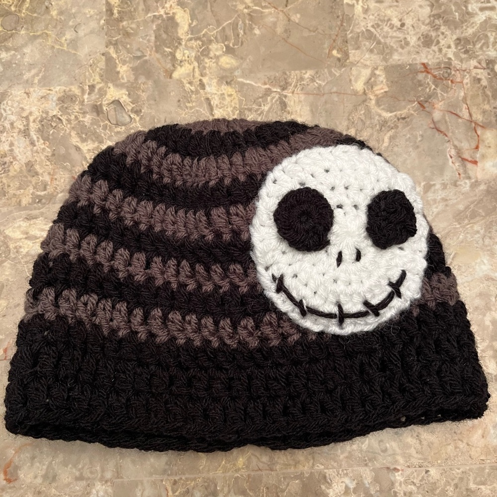 Jack Skellington Crocheted Beanie Size 6-12 Months